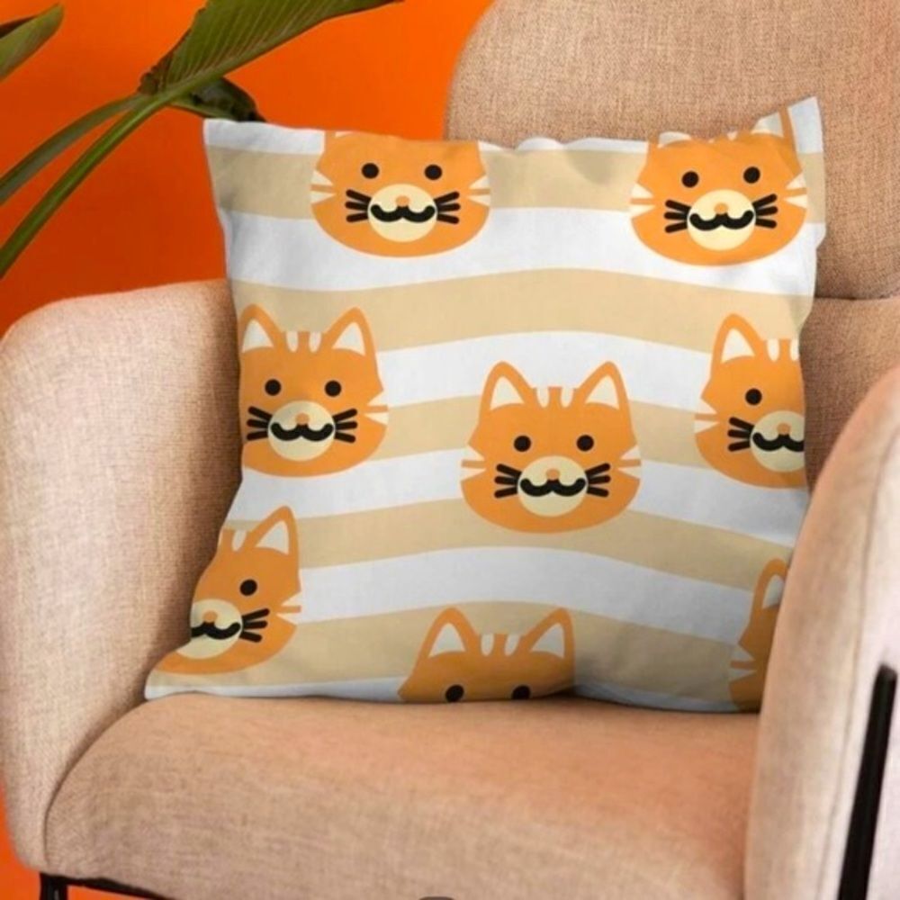 Cartoon Cat Pillow Cover - Picture 3 of 6